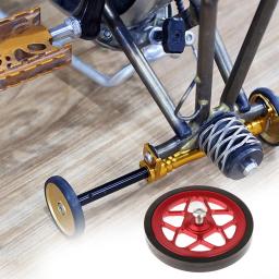Roda auxiliar de bicicleta dobrável com parafuso, Rolo fácil para reparo, Liga de alumínio Estável para dobrar a bicicleta, 80mm - Image 4