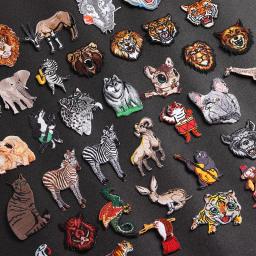 Desenhos animados Animais Patches para Decoração de Roupas, Zebra, Leão, Tigre, Lobo, Patches bordados, Roupas DIY, Patchwork Adesivos - Image 2