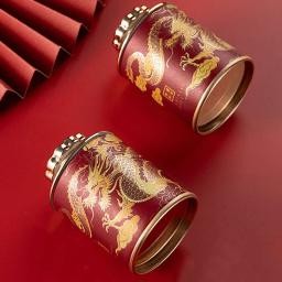 Latas seladas portáteis com cópia do dragão, Mini lata de chá, Caixa de embalagem doméstica, Vazio lata de armazenamento de papel de chá - Image 4