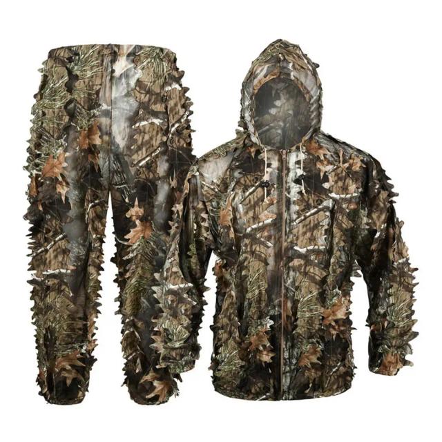 Roupas de Caça Camufladas para Homens: Conjunto Impermeável com Forro de Fleece e Corta-Vento para Aventureiros