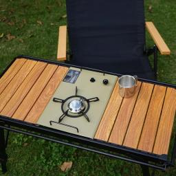 KRC Camping Folding IGT Wood Table Mesa leve para churrasco, Mesa de pesca de piquenique ao ar livre IGT Set, Removível, 2022 - Image 4
