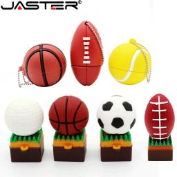 Futebol USB Flash Drive, Esportes, Cartoon Memory Stick, Basquete e Tênis Pen Drive, Beisebol Criativo Presente, Golf U Disk, 128GB, 64GB - Image 1