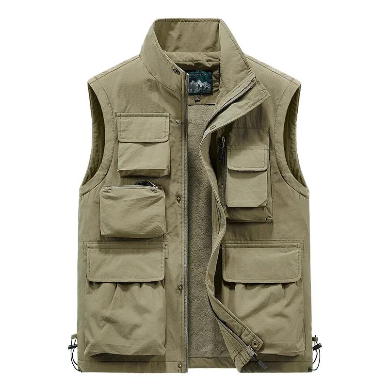 Colete de carga masculino ao ar livre multi-bolso moda colete respirável casaco cada moda bonito masculino usar casaco de alta qualidade - Image 1
