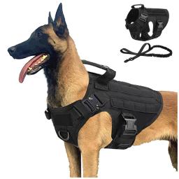 Colete militar tático para todas as raças, conjunto de arnês e trela, pastor alemão Golden Retriever, treinamento tático, Pet K9 - Image 1