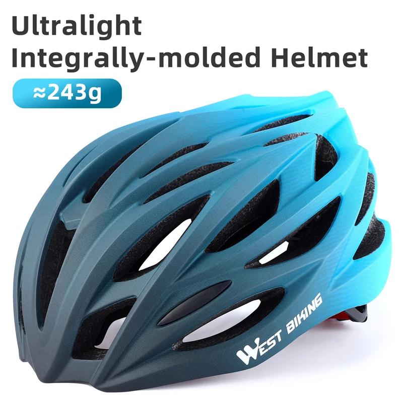 West Biking-Capacete de Ciclismo para Homens e Mulheres Leve, MTB, Bicicleta de Estrada, Auriculares de Segurança, Bonés, Chapéu de Bicicleta, Acessórios - Image 1