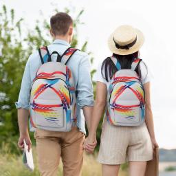 Jogadores de bola de futebol Mochila para homens e mulheres, Saco escolar resistente à água, Saco de impressão do esporte do futebol universitário - Image 6