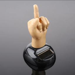 Solar Powered Meados Dedo Agitando Brinquedo, Painel do carro, Dança Figura Toy, Brown Criativo Bobbleheads Ornamento Decorativo - Image 1