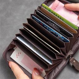 Porta-cartão de couro PU masculino, bolsa de crédito, carteira com zíper, moda, novo, 2023 - Image 3