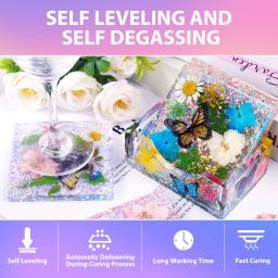 Kit de Resina Epóxi Crystal Clear, Alto Brilho e Bolhas, Arte Livre, Suprimentos para Revestimento e Fundição Artesanato, Fazer Jóias DIY, 1:1 - Image 3