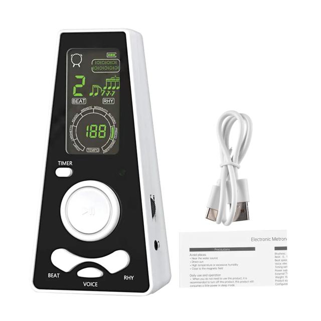 Metrônomo Eletrônico Digital Universal com Temporizador para Guitarra, Piano, Violino e Tambor