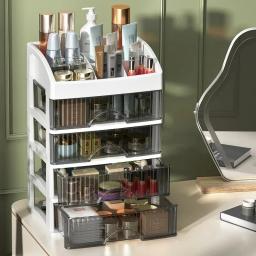 Caixa de armazenamento de cosméticos de mesa multi camada cosméticos armário de armazenamento de jóias tipo gaveta grande capacidade casos de exibição de cosméticos - Image 1