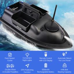 Barco de pesca sem fio com GPS, função de retorno automático, alimentador inteligente RC, 3 recipientes, 500m, 2024 - Image 6
