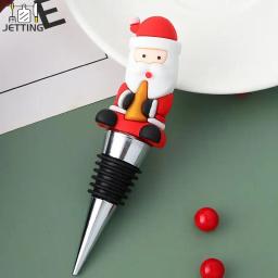 Série Natal Rolha De Champanhe, Decoração De Festa De Bar, Forma De Boneco De Neve, Fresco De Manter, 1Pc - Image 4