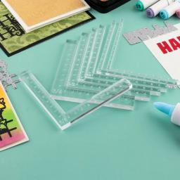 7 pçs/set ferramentas de posicionamento criativo cantos de cartão de papel ajudantes scrapbooking réguas acrílicas para fazer forrar camadas de cartão mais fáceis - Image 1