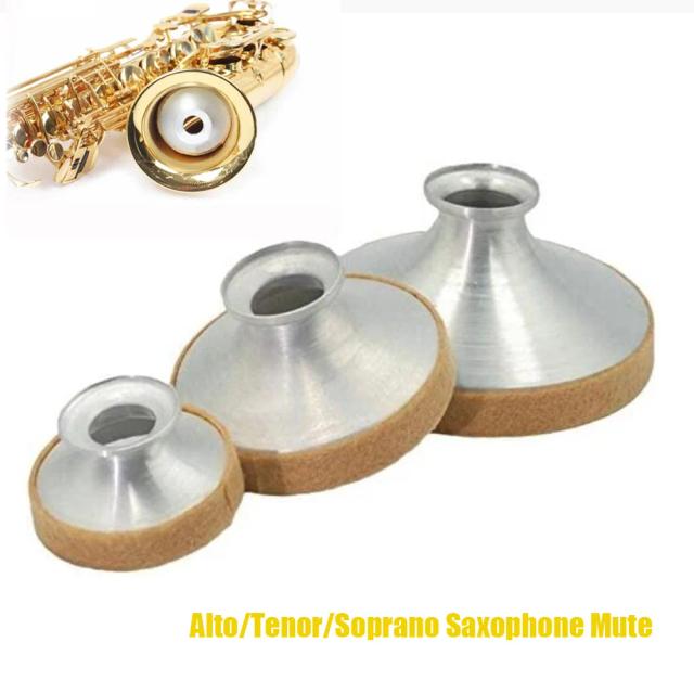 Silenciador de Alumínio para Saxofone - Alto, Tenor e Soprano, Acessório de Alta Qualidade para Instrumentos de Sopro