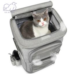 Porta-aviões de dupla camada com rodas removíveis para pequenos animais, bolsa de viagem respirável, carrinho de conforto, caixa, 2 gatos cães - Image 4