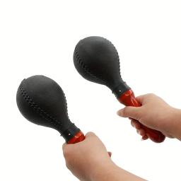 Par de maracas de abanadores, 2 peças, chocalhos, martelo de areia, instrumento de percussão com conchas de plástico abs e alças de madeira - Image 1