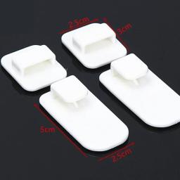 1 conjunto (2 pares/4 peças) de ganchos de plástico, ganchos adesivos fortes e adesivos, conjunto de chave, controle remoto, suporte de parede, cabide montado - Image 6
