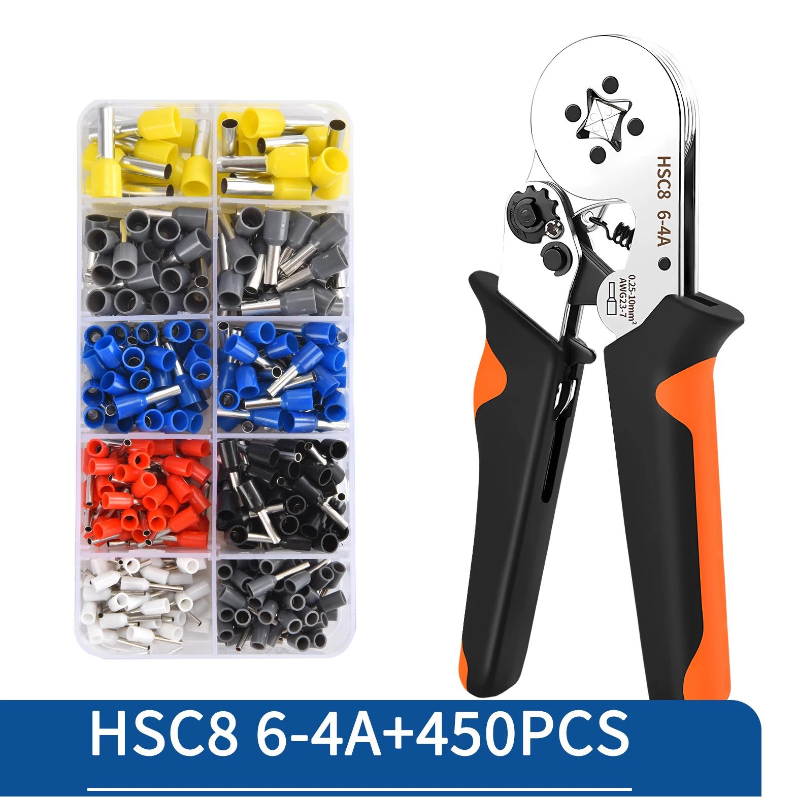 Tubular Virola Crimping Toolbox com Conectores de Fio, Catraca Auto-Ajustável, Crimper para Conectores de Fio Elétrico Conjunto - Image 1