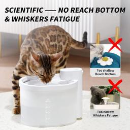 Uahpet-fonte de água automática sem fio com bateria, dispensador de água ultra silencioso para gatos e cães pequenos, 67oz, 2L - Image 5