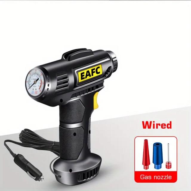 Bomba de Ar Portátil com Luz LED e Inflador Digital para Carros, Motocicletas, Bicicletas e Barcos 12V