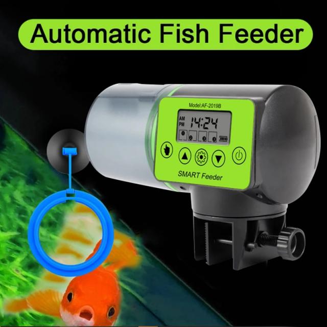 Alimentador Automático de Peixes com Círculo de Alimentação e Display LCD para Aquários