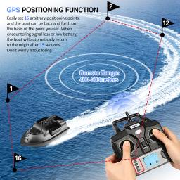 GPS Isca de Pesca, Controle Remoto de Alta Velocidade, RC Isca Barco, 2kg Carregando, 400-500m de Velocidade Fixa, Luz Noturna - Image 4