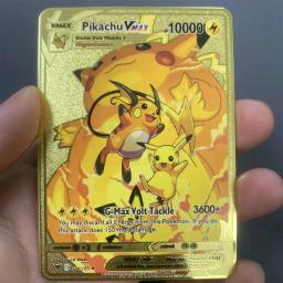 Pokémon Pikachu Game Collection Cards, DIY Golden Metal Card, Arceus, Charizard, Ferro, Vmax, Vstar, Mega Pokémon, Cartas, Presente Kids, Novo - Image 4