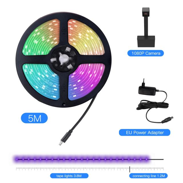 Iluminação LED Inteligente para TV MOES-Smart com Sincronização Musical e Diversas Cenas, Sem Necessidade de Set-Top Box.