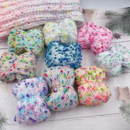 Fio misto feito à mão, fio de doces coloridos, fio diy, fio tecido à mão, fio de feijão, fio de bola, fiação tecida - Image 3