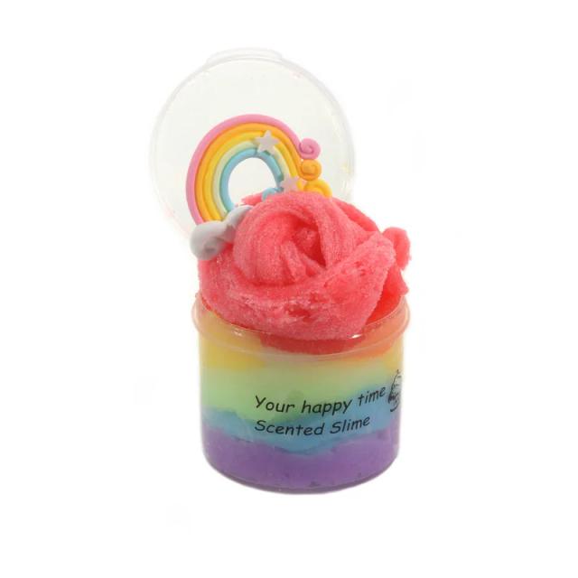 Kit Criativo de Lama Arco-Íris para Crianças - Algodão, Mil Seda e Playdough Colorido, Disponível em 70ml e 300ml