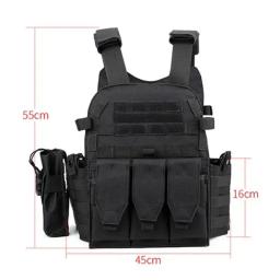 Colete portador de placa camuflada, multifuncional, paintball, airsoft, ajustável, masculino, feminino, equipamento de combate para ciclismo ao ar livre - Image 5