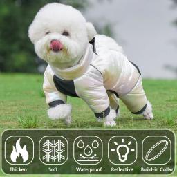 Jaqueta impermeável para cães, roupas para cães pequenos, coleira, macacão de cachorro, casaco de estimação reflexivo, buldogue francês, inverno - Image 2