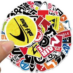 60 pçs dos desenhos animados marca de esqui logotipo adesivos diy graffiti à prova dwaterproof água para bagagem esqui portátil motocicleta decalques do carro - Image 4
