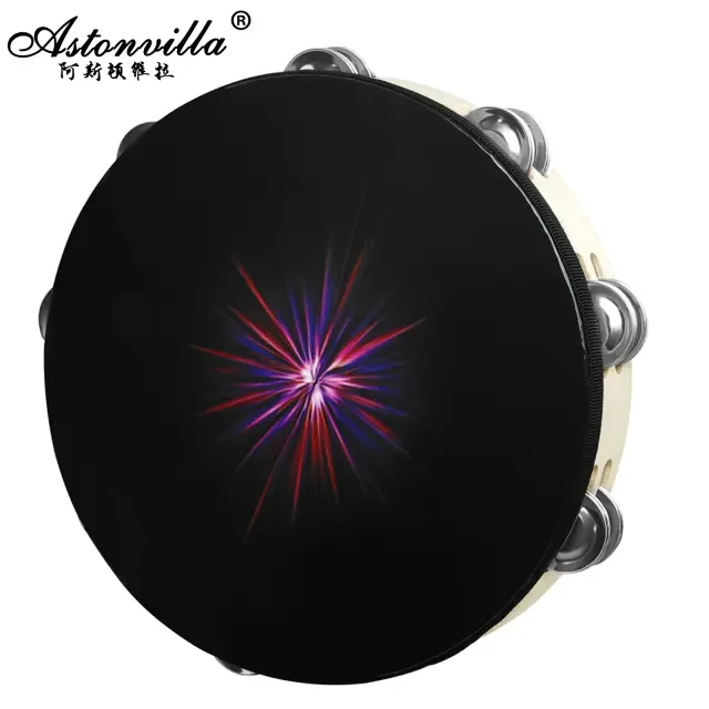 Pandeiro Duplo de Percussão com 10 Cores Vibrantes para Crianças - Brinquedo Educativo e Divertido