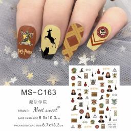 Harry Potter adesivo para crianças, Escola de Magia e Bruxaria de Hogwarts, adesivo para personagens kawaii, decoração para arte do prego, brinquedo - Image 2