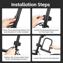 West bike-anti-roubo u-lock para bicicleta, cadeado de aço com chave 2, para mtb, bicicleta de estrada, ciclismo - Image 5