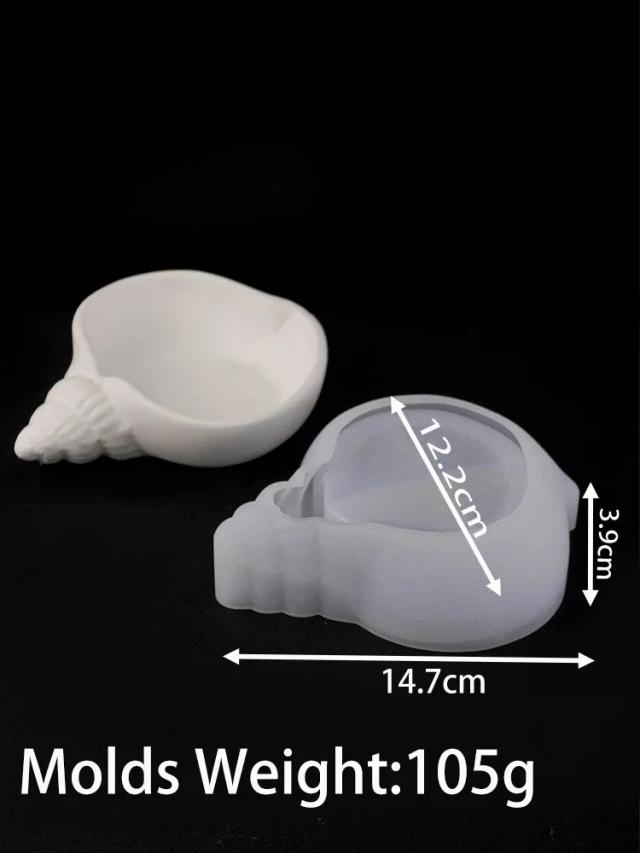 Moldes de Silicone Concha para DIY: Vaso, Velas Aromáticas e Armazenamento em Concreto e Resina para Decoração de Casa