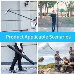 Boya-On Stage Carbon Fiber Boom Pole Holder, Entrevista Shotgun, Microfones Extensão, Studio Film Micro, BY-PB25, 3 seções - Image 2