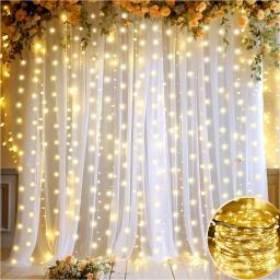 Cortinas de pano de fundo branco com luzes LED para festa, fundo de casamento, chá de bebê, decorações de sessão de fotos de aniversário, 2 painéis - Image 1