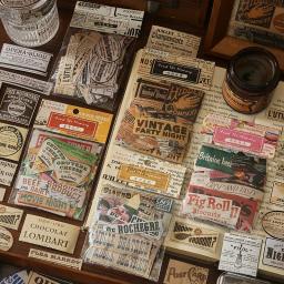 100 pçs do vintage adesivos decorativos pacote diy diário álbum scrapbooking colagem material feito à mão lixo jornal suprimentos - Image 3