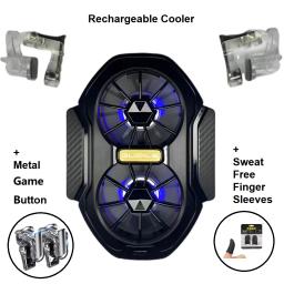Fs01 ventilador duplo recarregável, radiador para celular, longa duração, resfriamento mais forte, design de clipe de resfriamento de ar com botão de jogo - Image 5