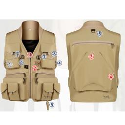 Colete de pesca multi bolso, malha respirável, segurança de pesca, colete salva-vidas para crianças, multifuncional, adultos - Image 2