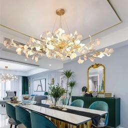 Modern Nordic Ginkgo Branch Folha Pingente LED Teto Lustre, Sala de estar, Sala de jantar, Home Decor, Iluminação interior, G9 - Image 1