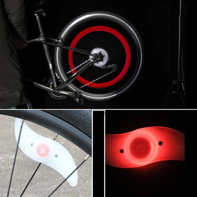 Luz LED Impermeável para Raios de Bicicleta com Efeito Colorido e Aviso de Segurança