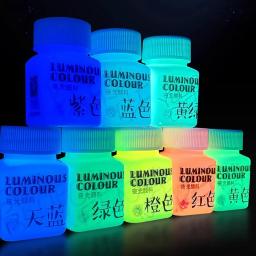 Pintura acrílica fluorescente que brilha no escuro, brilho luminoso, estudante, pintado à mão, faça você mesmo, luz de parede têxtil, pigmento absorvente - Image 1