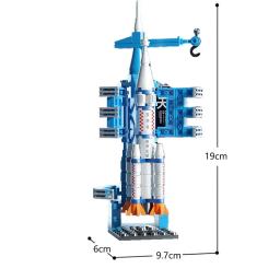 Mini aeroespacial tripulado foguete modelo blocos de construção, estação espacial, arquitetura urbana, brinquedos infantis, compatível com lego, novo - Image 5