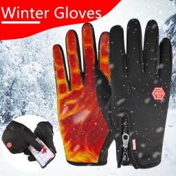 Luvas de ciclismo de dedo completo impermeáveis para homens, tela sensível ao toque, quente, ao ar livre, bicicleta, bicicleta, esqui, motocicleta, equitação, inverno, novo - Image 1