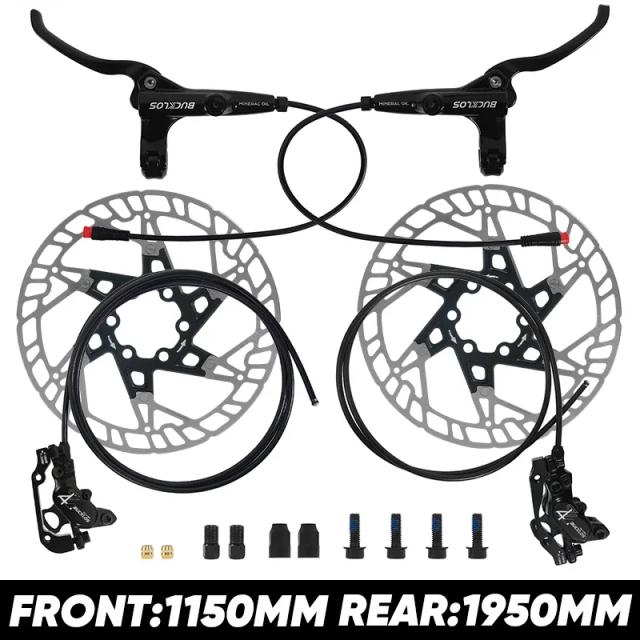 Bucklos Conjunto Freio Hidráulico 4 Pistão MTB DH E-Bike 1150 1950mm