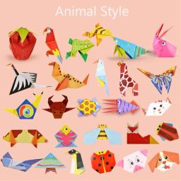 DIY Craft Kits 54 PCS Crianças Origami Livro De Papel para Animal Padrão 3D Puzzle Folding Toy Kids Handmade Jardim De Infância Artes Para L1 - Image 5